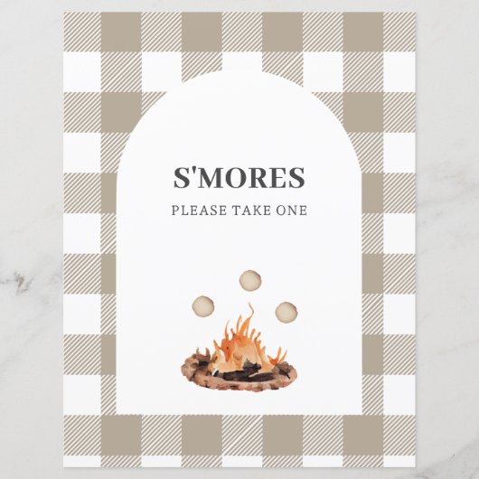 S'mores Campfire Party Custom Favor Sign (正面)