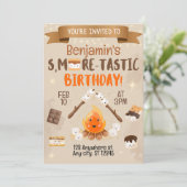 S'mores Children's Birthday Partyへの招待 招待状 (スタンド正面)