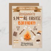 S'mores Children's Birthday Partyへの招待 招待状 (正面/裏面)