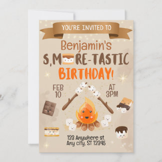 S'mores Children's Birthday Partyへの招待 招待状