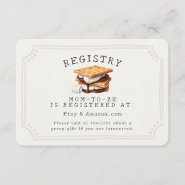 Smores Fall Bonfire Outdoor Baby Registry Insert エンクロージャーカード