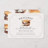 Smores Fall Bonfire Outdoor Baby Registry Insert エンクロージャーカード (正面/裏面)