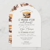 S'mores Fall Bonfire Outdoor Birthday 招待状 (正面/裏面)