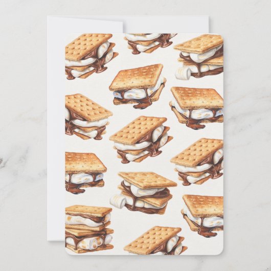 S'mores Fall Bonfire Outdoor Birthday 招待状 (裏面)