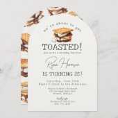 S'mores Fall Bonfire Outdoor Birthday 招待状 (正面/裏面)