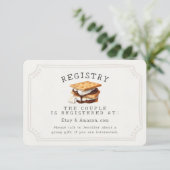 Smores Fall Bonfire Outdoor Bridal Registry Insert エンクロージャーカード (スタンド正面)