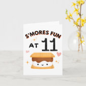Smores Fun Camping Birthday 11 Years Old Camper 11 カード (黄色い花)