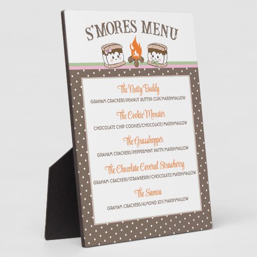 S'Mores genderが赤ちゃんシャワー焚き火メニューを明らかにする フォトプラーク (側面)