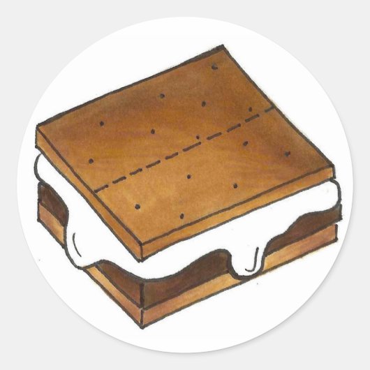 S'mores Gimme's'more Campfire Camp Smore Smores ラウンドシール (正面)