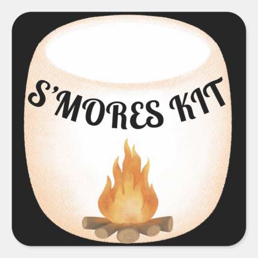 S'mores kitステッカーギフトラベル スクエアシール (正面)