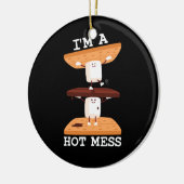 Smores Marshmallows Campfireおもしろい私は暑い混乱だ セラミックオーナメント (左)