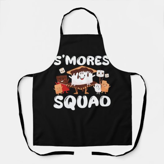 S'mores Marshmallows Smores Squad Campingおもしろい Ca エプロン (正面)