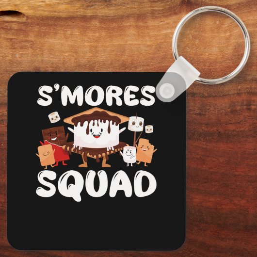 S'mores Marshmallows Smores Squad Campingおもしろい Ca キーホルダー (裏面)
