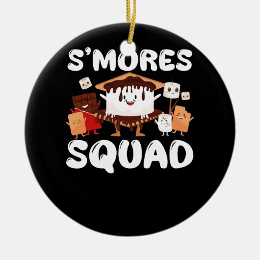 S'mores Marshmallows Smores Squad Campingおもしろい Ca セラミックオーナメント (正面)