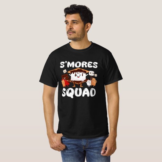 S'mores Marshmallows Smores Squad Campingおもしろい Ca Tシャツ (正面フル)