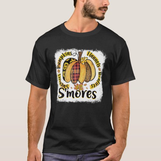 S'mores Sweaters Pumpkins Flannels Bonfires Autumn Tシャツ (正面)