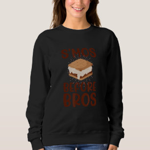 S'MOS BEFORE BROS 食べ物は男より大切 S'mores Meme スウェットシャツ