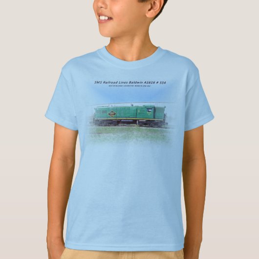 SMSの鉄道ラインBaldwin AS616 # 554 Tシャツ (正面)