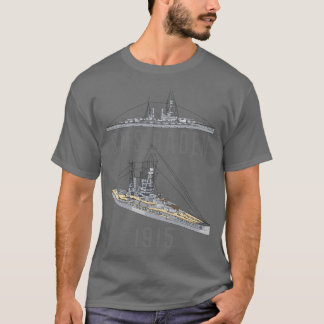 SMS Badenドイツ語1915 WW1戦艦ダイアグラムのギフト Tシャツ