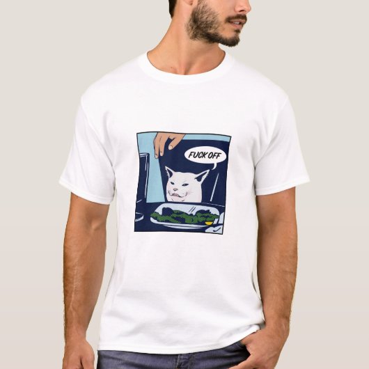 Smudge 猫のミーム 楽しい Tシャツ (正面)