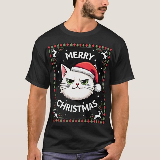 Smudge Cat Ugly Christmas Sweater  (1) Tシャツ (正面)