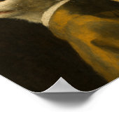 Smudge Cat with Pearl Earring - Vermeer Meme Art ポスター (角)