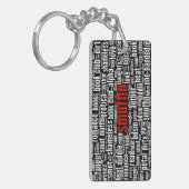 Smuffinのプリント(d)をくまなく恥知らずな単語の雲 キーホルダー (正面左)