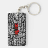 Smuffinのプリント(d)をくまなく恥知らずな単語の雲 キーホルダー (裏面)