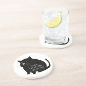 Smug Fat Black Cat Funny Quote コースター (側面)