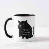 Smug Fat Black Cat Funny Quote マグカップ (左)