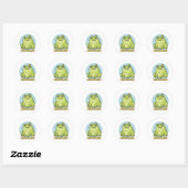 Smug Frog Sticker Cute Confident Frog Meme Kawaii  ラウンドシール (シート)