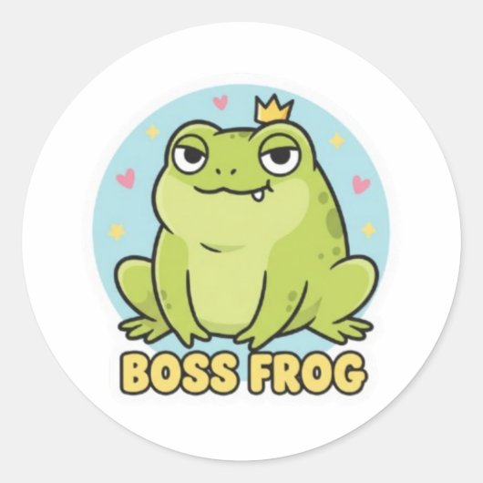 Smug Frog Sticker Cute Confident Frog Meme Kawaii  ラウンドシール (正面)