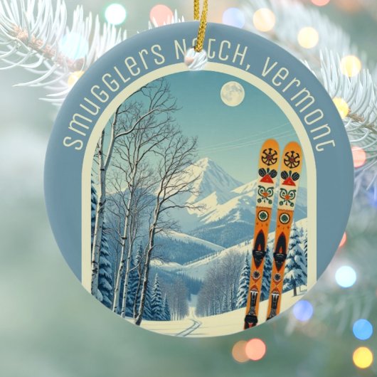 Smugglers Notch Vermont ski souvenir  セラミックオーナメント