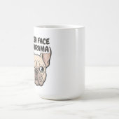 Smush Face Big Drama Funny French Bulldog Design コーヒーマグカップ (中央)