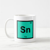 Sn - Tin Chemistry周期表記号要素 コーヒーマグカップ (左)