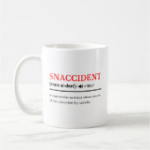 Snaccident – カスタマイズ可能な辞書定義 コーヒーマグカップ (左)