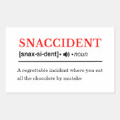 Snaccident – カスタマイズ可能な辞書定義 長方形シール (正面)