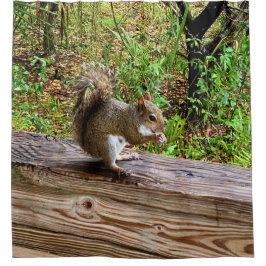Snack Attack, A Squirrel Living His Best Life シャワーカーテン