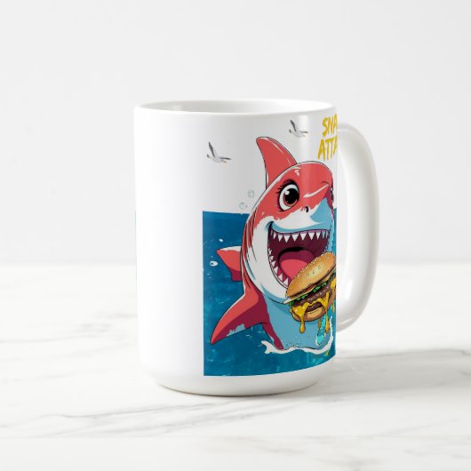 Snack Attack Shark Mug コーヒーマグカップ (正面右)