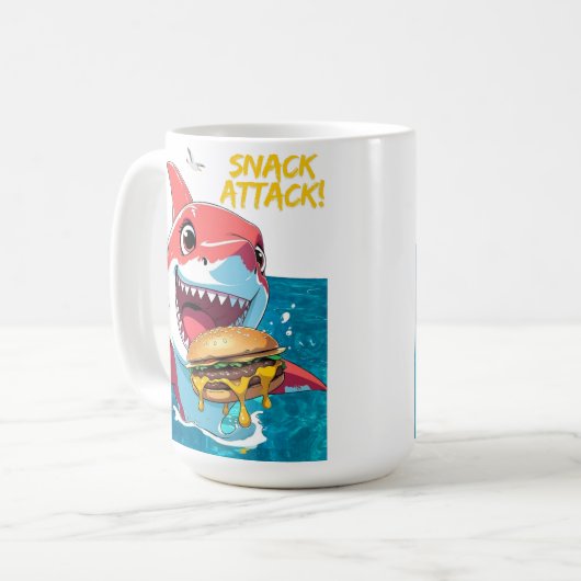 Snack Attack Shark Mug コーヒーマグカップ (正面左)