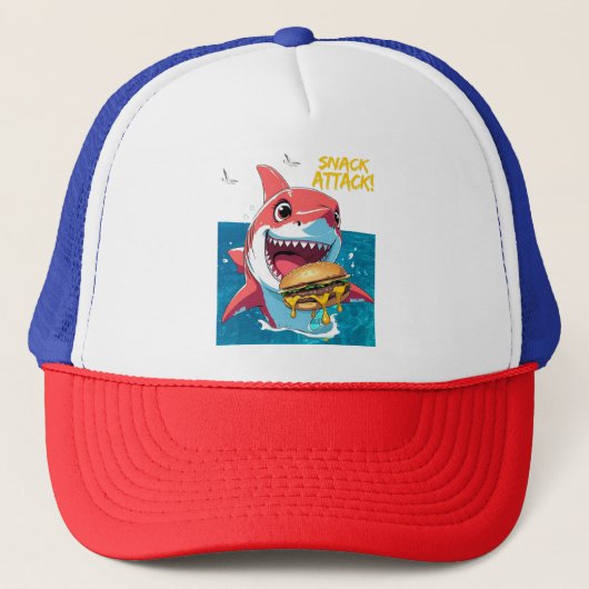 Snack Attack Shark – Summer Hat キャップ (正面)