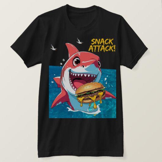 Snack Attack Shark Tシャツ (デザイン正面)