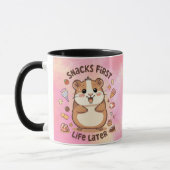 Snack First, Life Later Mug – Funny Snack Lover  マグカップ (左)