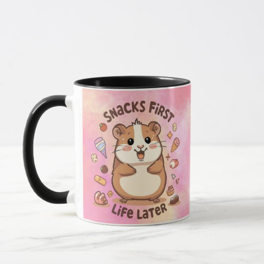 Snack First, Life Later Mug – Funny Snack Lover  マグカップ (左)