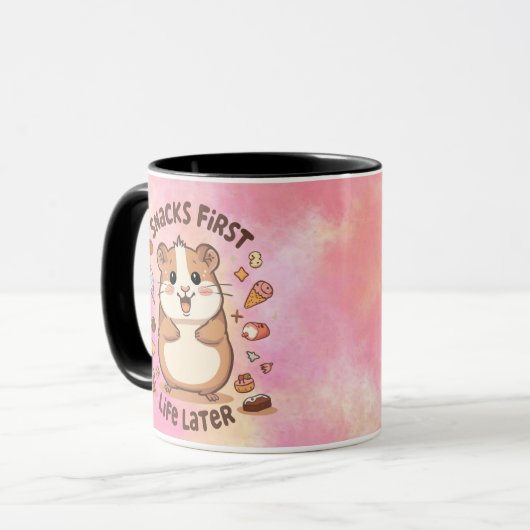 Snack First, Life Later Mug – Funny Snack Lover マグカップ (正面左)