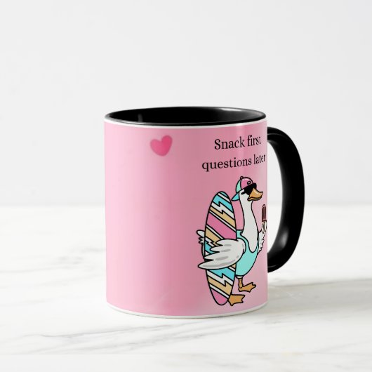 Snack First, Questions Later Mug | Cool Duck マグカップ (正面右)