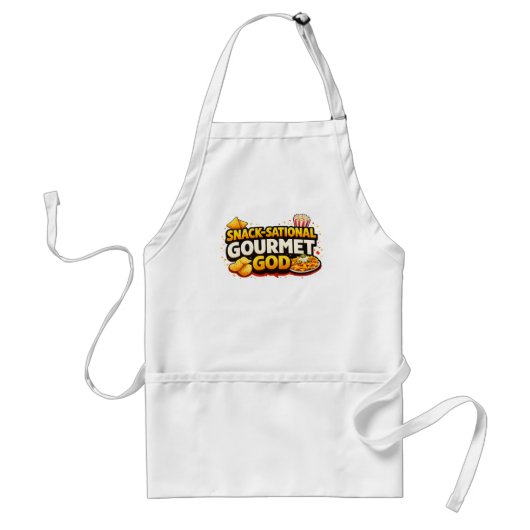 Snack-Sational Gourmet God!  Slogan Apron スタンダードエプロン (正面)