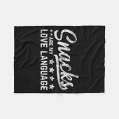 Snacks Are My Love Language Valentine Day Food Lov フリースブランケット (正面(横))