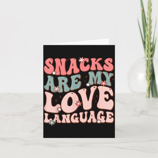 Snacks Are My Love Language Valentine Day Kids Boy カード (正面)
