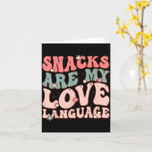 Snacks Are My Love Language Valentine Day Kids Boy カード (黄色い花)